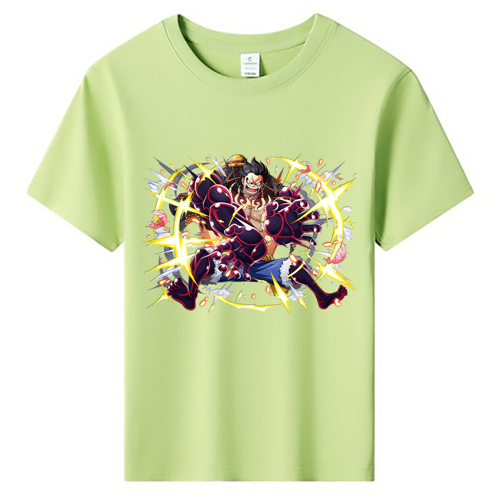 ワンピース モンキー・D・ルフィ ONE PIECE Monkey D. Luffy 綿100％キッズTシャツ（フロントプリント）